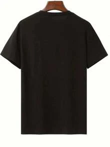 Camiseta de hombre con estampado gráfico a la moda, camisetas para despedida de soltera, camisetas para el equipo nupcial, camisetas para fiesta de despedida de soltera, tops para fiesta nupcial, camisetas para propuesta de dama de honor, top casual de manga corta con cuello redondo para primavera y verano - Tops de verano, ropa de hombre - Negro - Ver 9