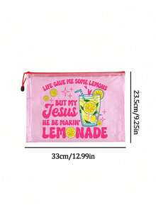Túi lưới khóa kéo Lemons Christian, Túi đựng mỹ phẩm trong suốt in hình quả chanh đầy cảm hứng, Túi đựng đồ dùng tôn giáo, Túi trang điểm lưới chống thấm nước dùng cho nhà thờ, du lịch và sử dụng hàng ngày, Túi đựng mỹ phẩm trong suốt dung tích lớn với khóa kéo nylon - Nhiều màu - Xem 6