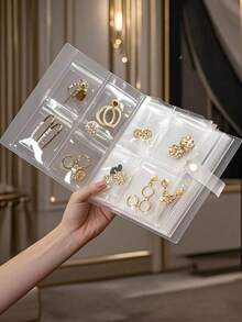 30个磨砂透明首饰收纳册，配防氧化袋，适用于戒指、耳环和项链夹，女士礼品收纳盒，首饰配件耳环透明收纳册及收纳袋，珠子和玉石防氧化自封袋，梳妆台装饰，旅行必备 - 彩色 - 查看 1