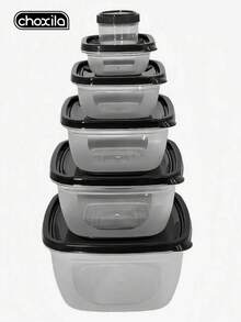 choxila 6pcs/Set Fresh-Keeping Box Set, Food Storage Container Set, Stackable/Lidded Sealed Plastic Cans And Lunch Boxes, Household Sealed Lid Fresh-Keeping Container, Leak Proof Refrigerator Storage Container, For Home, Office, School, Picnic, Camping - View 12