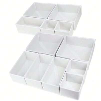 Bộ 1/3/6/9/12 hộp đựng đồ bằng vải có thể gấp gọn, thích hợp cho tủ quần áo, bàn trang điểm, ngăn kéo, v.v., có thể dùng làm giỏ đựng đồ, hộp đựng đồ và hộp chia ngăn để đựng quần áo, đồ lót, áo ngực, tất và các vật dụng cá nhân khác.