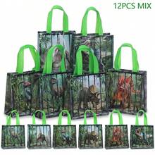 6/12/24 piezas Bolsas de regalo con temática de dinosaurio con asas, bolsas de regalo de tela no tejida con temática de dinosaurio, bolsas de regalo para fiesta de cumpleaños con temática de dinosaurio, adecuadas para suministros de fiesta con temática de cumpleaños, también se pueden usar como bolsas de compras. - Multicolor - Ver 18
