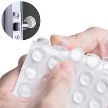 64 Stücke klare Silikon Puffer | Selbstklebende stoßabsorbierende Füße für Schränke, Türen, Möbel | Anti-Kollisions Gummianschläge für leises Schließen - Antikollisionspartikel - Übersicht 2