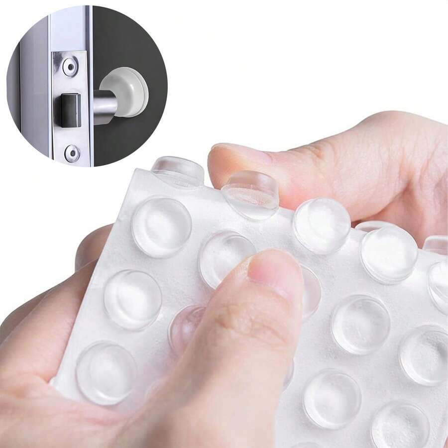 64 Stücke klare Silikon Puffer | Selbstklebende stoßabsorbierende Füße für Schränke, Türen, Möbel | Anti-Kollisions Gummianschläge für leises Schließen