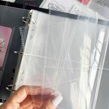 A4 Size - Large Capacity Transparent Loose Leaf Binder Refill, Sticker Book Loose Leaf Binder, Perler Beads Storage Bag, A4 Refill, 11-Hole Refill, Sticker Book Refill, Suitable For Stamp Book, Perler Beads, Planner, Photo Album, Stamps, Documents, Stickers, Letter Paper, Trading Cards, Fan Events, Household Accounts, Sticker Book, Iron Beads, Trading Card Album, School & Office Supplies. Essential For Back To School Season.,Back To School - A4 Transparent Inner Pages - View 9