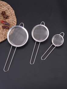 Brodark Set Sendok Berlubang Stainless Steel - Ukuran Kecil, Sedang, dan Besar, Dengan Gagang dan Saringan Jaring Halus, Cocok untuk Menyaring Minyak di Dapur, Menyeduh Teh, dan Menyaring Adonan - MultiWarna - View 2