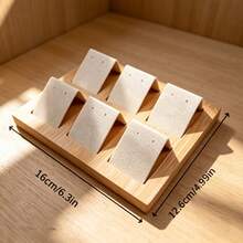 Wood Earring Display Stand, Linen Lined Jewelry Tray, Compact Design For Boutique And Counter Display, Housewarming Gift - Multicolor - View 11