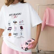 Estilo único e interesante, novedad de verano, 100% algodón puro, camisa de mujer de manga corta con estampado retro, linda y a la moda. - Negro - Ver 5