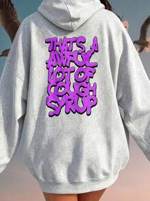 Thats A Awful Lot Of Cough Syrup Women's Fall Clothing Hoodie Casual Sports Autumn And Winter Fleece Hoodie Sweatersoft And Comfortable Christmas A Holiday Gift For Family And Friends - 淺灰色 - 查看 2