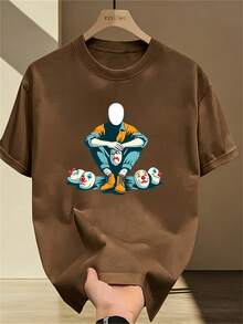 Camiseta de manga corta estampada de marca, moderna y de alta calidad, para hombre, nueva colección de verano, informal, de talla grande, holgada y versátil. - Multicolor - Ver 11