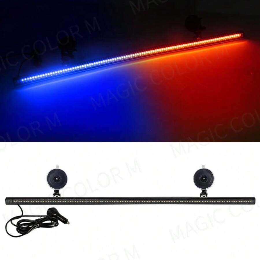 96 LED Strobe Lights For Emergency Flash Warning Lamp Windshield Bar 3030 Beads Red Blue Amber White Green Car Light Assembly - Rojo Azul - Ver 1