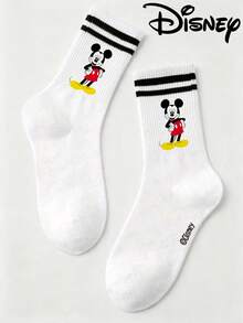 Disney Socks, Featuring Mickey Mouse, Minnie Mouse, Suitable For Daily Wear, Unisex, Perfect For Both Home And Outdoor Activities. - White - View 7