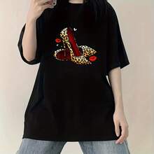 Pegatinas con diseño de tacón alto, pegatinas termoadhesivas para camisetas y suéteres, pegatinas de transferencia térmica.Camiseta Y2k - Negro - Ver 3