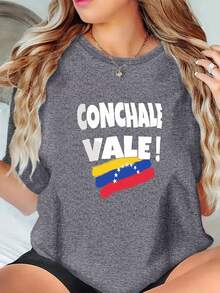 Camiseta de Verano para Mujer / Bonitos Estampados de Letras / Moderna, Transpirable y Cómoda / Perfecta para Deportes Casuales - Blanco - Ver 8