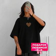 Camiseta holgada de manga corta para mujer, estilo casual de verano con cuello redondo, para el sudeste asiático. - Negro - Ver 2