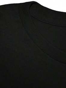 100% algodón puro, transpirable y agradable para la piel. Diseño clásico de cuello redondo, corte ajustado y adecuado para todo tipo de cuerpos. Estampado de moda con estilo minimalista y de alta calidad. Diseño unisex perfecto para conjuntos de pareja, ideal para el transporte diario, citas, ocio y ropa urbana - versátil y atemporal. - Negro - Ver 3