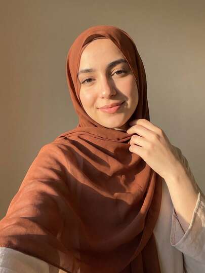 1pc Solid Color Headscarf Women's Scarf Chiffon Shawl