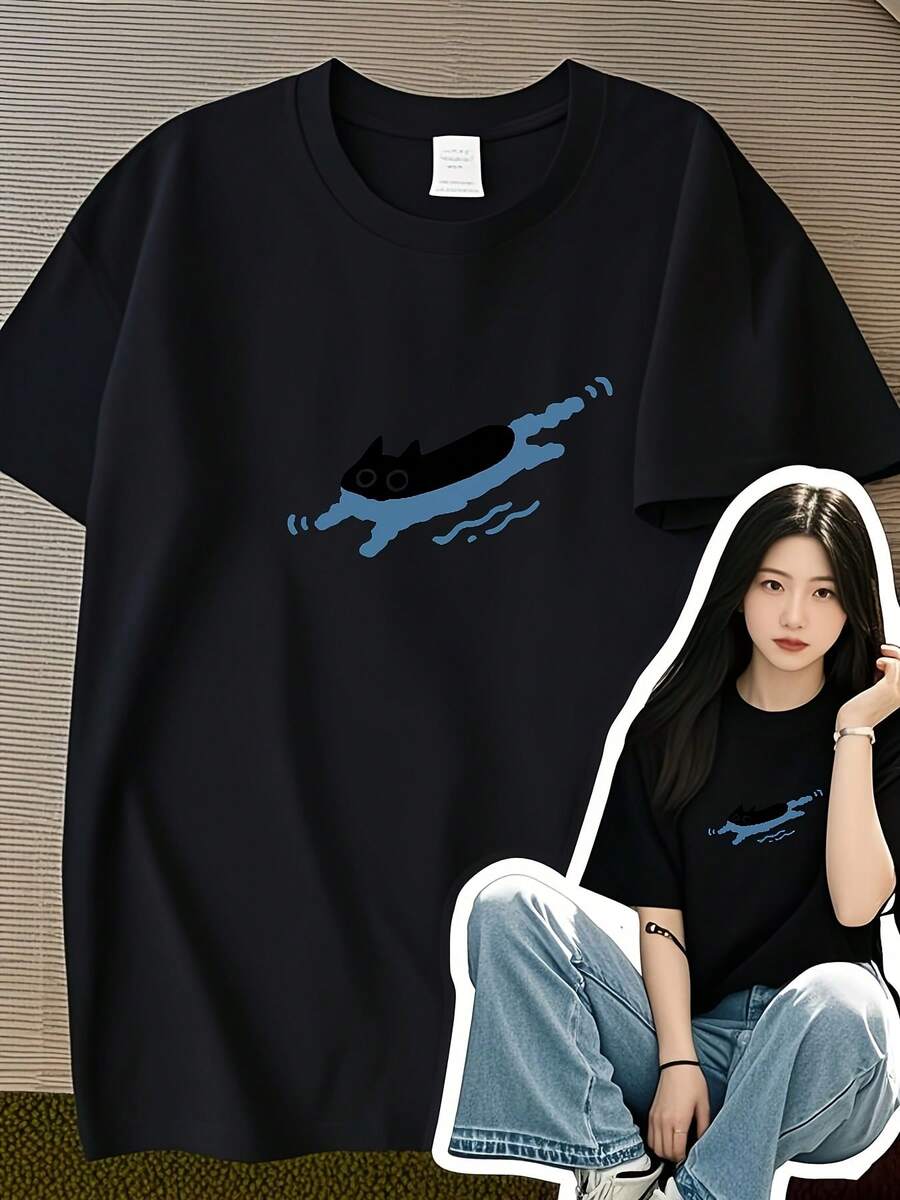 Dam-T-shirts - Svart - Visa 1