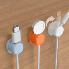 3pcs Adhesive Spring Rotating Cable Organizer Clips, Anti-Tangle Desktop Cable Holder, Earphone Cord Winder, Car Clip, Office Desk Wire Organizer - Magnetic Wire Clip - View 14