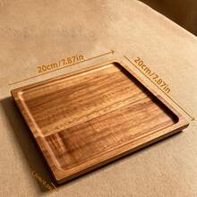 1pc Multipurpose Square Serving Tray, Reusable, Made Of Rosewood, For Snacks, Desserts And Daily Kitchen Use At Home - View 11