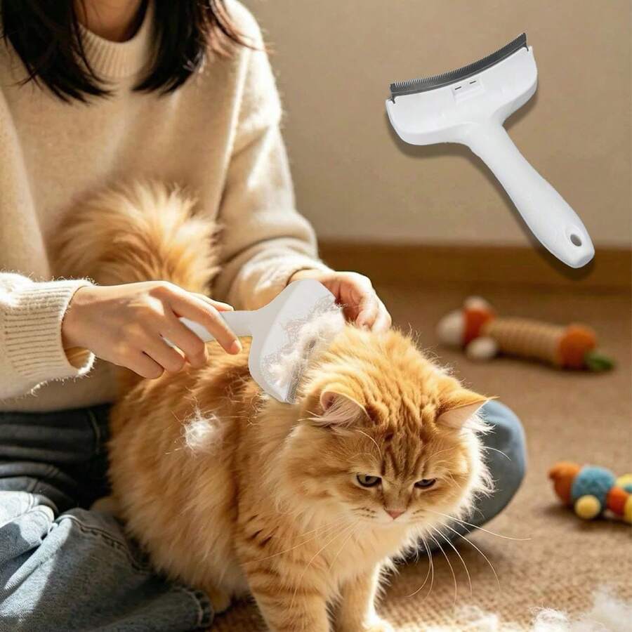 2件套宠物脱毛工具,猫咪梳毛刷,长毛宠物两用除毛梳 - 查看 1