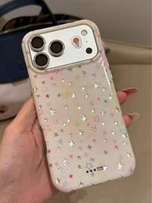Ốp lưng điện thoại Atmospheric Ins phong cách Hàn Quốc hình ngôi sao laser cho iPhone 17 Pro Max, ốp lưng mới cho nữ 17 Pro chống rơi vỡ, ốp bảo vệ toàn diện siêu phong cách cho iPhone 16 Pro, ốp bảo vệ 17 inch. - trắng - Xem 4