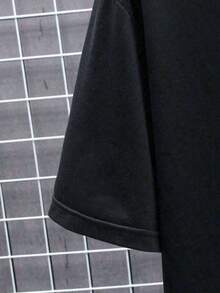 Camiseta casual de manga corta con cuello redondo y estampado gráfico de la Mona Lisa, talla, para verano HXIP - Negro - Ver 4