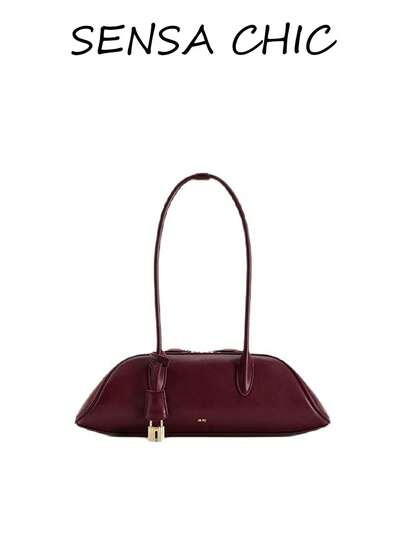 This Stylish Burgundy PU Shoulder Bag Features Gold Hardware Clasps And A Long Shoulder Strap, Making It Suitable For Mothers, Working Women, Teachers, And Office Workers. It's Perfect For Dates, Dinners, Formal Occasions, The Office, And Business Settings.