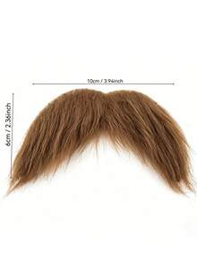 3pcs Brown, Gray & Black Realistic Fake Mustache, Suitable For Halloween, Christmas Costume Parties, Disguise, Role Play - Multicolor - View 9