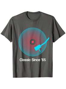 Classic Since '65 Vinyl - 60th Birthday Gift Idea T-Shirt - Black - View 9