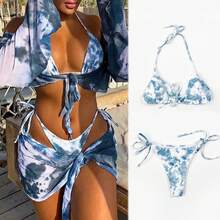 New Sexy Bikini Swimsuit Three-Piece Split Swimsuit Set For Adult Women Beach Swimwear - Main Image Bikini Four-piece Set - View 2