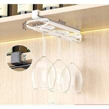 Wine Glass Rack - Under-Cabinet Hanging Stemware Organizer. A Drill-Free, Carbon Steel Storage Solution That Is Both Sturdy And Durable, Ideal For Use On Shelving Units, In Kitchens, Or As A Decorative Accent For Bar Areas. (Available In Black, Gray, And White). - Multicolor - View 13