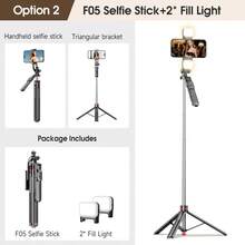 F05 Automatic Retractable Selfie Stick, Bluetooth Remote Control Tripod, 360° Panoramic Multi-Angle Shooting, Adjustable Height, Detachable Phone Holder, Compatible With IOS And Android, Travel Vlogging Live Streaming Accessory - Selfie Stick Tripod - View 13