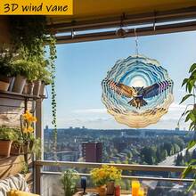 1个3D沙漠猫头鹰展开双翼摆件，10英寸*10英寸，带旋转挂钩，360° DIY创意风车，风力驱动旋转，安装简便，适合作为圣诞节、万圣节和其他节日礼物（不含吊坠），款式随机。 - A - 查看 5