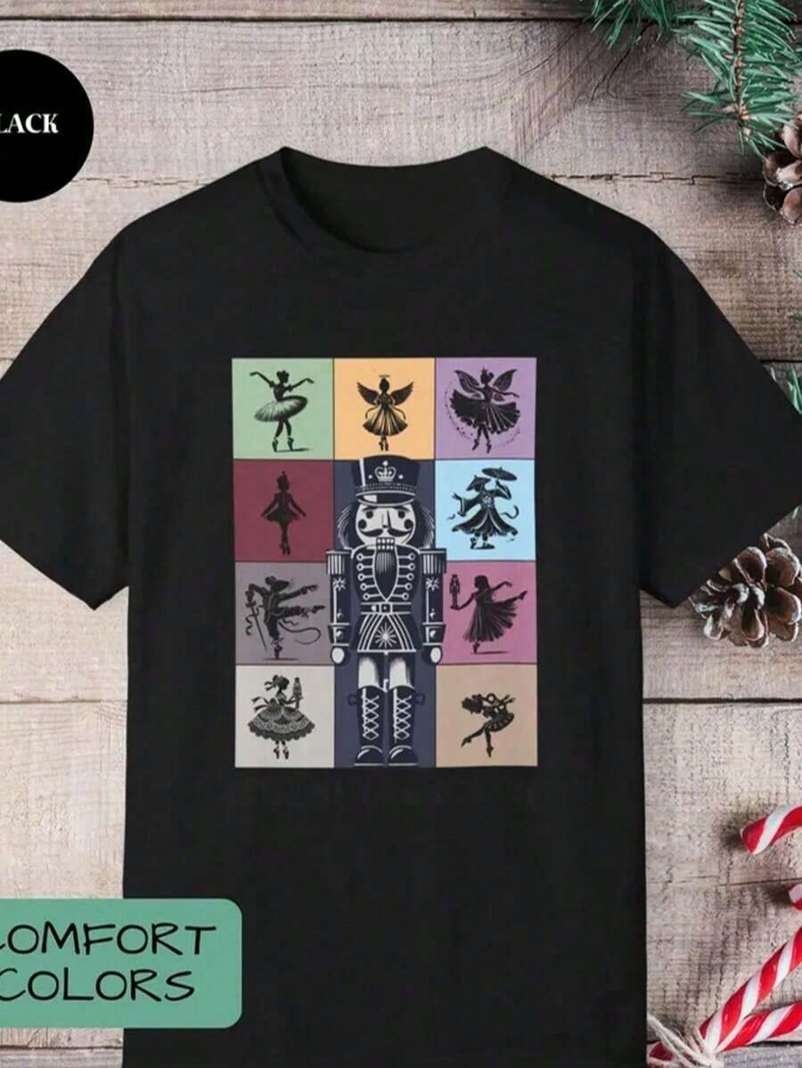 1 Piece Black T-Shirt "I Cry A Lot, But I'm Very Productive", It's An Artistic Sweatshirt, A Funny T-Shirt About Mental Health, Anxiet 210g 100% Cotton, The Designs Are Printed. Unisex. - 黑色 3 - 查看 1