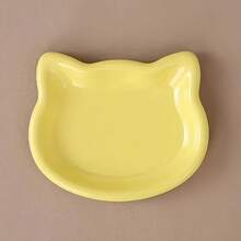 猫形浅陶瓷猫碗，宽平的碗身设计，防止猫咪胡须疲劳，防滑设计防止食物溢出，易于清洁，适用于干湿猫粮。圣诞节、万圣节、复活节、感恩节等节日送礼佳品。 - 500ml - 查看 4