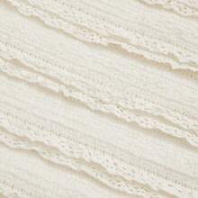 Sweetro Floral Textured Lace Trim Bodycon Slit Hem Cami Dress, Sweet & Vacation Style - Blanco - Ver 7