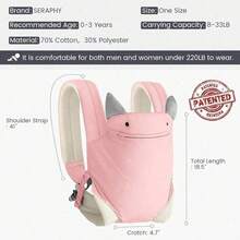 Four Season Baby Carrier Newborn To Toddler With Pocket, 4-In-1 Easy To Wear Ergonomic Adjustable Breathable Carrier Slings, Perfect For Baby Infants Up To 35 Lbs Toddlers - 粉色 - 查看 4