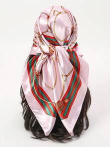 1 chiếc khăn bandana mới với họa tiết hình học màu hạt điều, dành cho nữ. - Nhiều màu - Xem 2