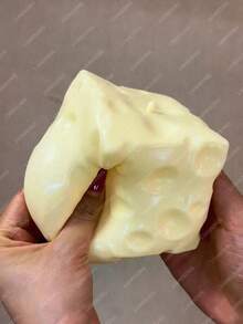 Jumbo Cheese Cube Stress Ball Big Cheese Shapeable Squeeze Ball Non-Bounce Fidget Toy ASMR Sensory Anti-Stress - Phô mai hồng khổng lồ - Xem 8