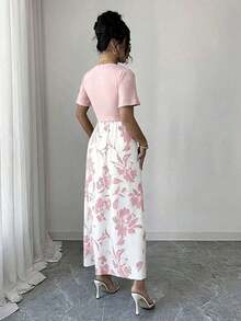 Vestido maxi elegante, exquisito y lujoso de mujer para la primavera/verano 2026 - Rosa Pálido - Ver 2