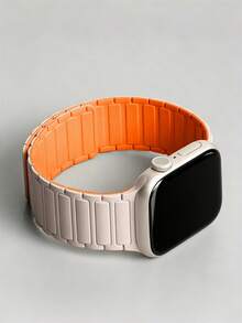 1条男女通用硅胶磁吸表带，兼容苹果手表表带，适用于38mm、40mm、41mm、42mm、44mm、45mm、46mm、49mm系列 - Ultra/11/10/9/SE/8/7/6/5/4/3/2/1系列 - 彩色 - 查看 6