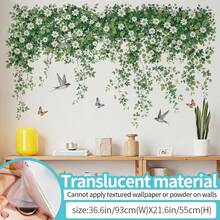 2 tấm tranh trang trí nền dây leo hoa mùa xuân, nền hoa lá phong phú, tranh dán tường đa năng trong nhà/ngoài trời. - 69327-Suối nước treo lơ lửng - Xem 7