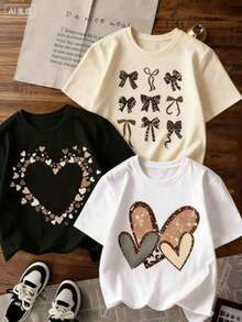 Prenda individual, no un conjunto de 3 piezas, 1 piezas/set de camisetas de manga suitable for streetwear, Top oversized cuello redondo daily outings, camping, concerts, hip-hop, rock, and rap events camisetas de manga corta para mujer estilo retro americano, diseño con estampados de nombres de ciudades, suaves al tacto cómodas y versátiles, elige 1 de 3 modelosAdecuado para la Semana Santa y la PascuaAdecuado para la Semana Santa y la Pascua - Negro - Ver 1