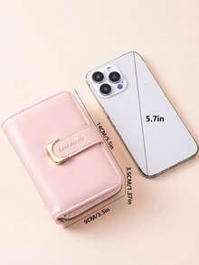 1pc New Letter Zipper Snap Wallet, Multi-Functional Zipper Wallet, Large Capacity Multi-Card Wallet, Credit Card Holder, Women's Fresh Solid Color Wallet, Coin Purse, Mini Medium Clutch, Fashion Minimalist Unisex Cute Foldable Wallet, Small Compact Wallet For Men - Multicolor - View 8
