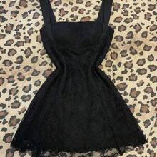 Women's Casual Sexy Backless Lace Cinched Waist Dress Women Dress Vintage Strapless Dress Black Winter Lace Dress Black Dress Elegant Dress - Negro - Ver 4