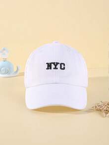 1PC White NYC 1987 Embroidery Baseball Cap For Baby, Baby Summer Beach Baseball Hats, Boys Girls Summer Protective Sunscreen Baseball Hat - Multicolor - View 8