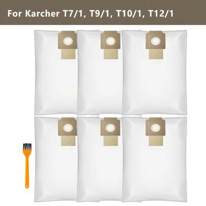 适用于凯驰T7/1、T9/1、T10/1、T12/1系列吸尘器的集尘袋，6.904-335过滤袋，超大容量，强力过滤，抗撕裂材质，带小刷头