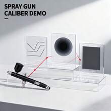 AR130 双动式喷笔，红/黑/金配色，配备 0.3mm 喷嘴 - 适用于美甲、纹身、蛋糕装饰和玩具模型涂装 - 金色 - 查看 4
