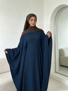 1 chiếc áo Abaya Hồi giáo màu trơn, mềm mại, thanh lịch và trang nhã, ôm eo, nhẹ nhàng và tiện lợi cho các hoạt động hàng ngày. - Nhiều màu - Xem 12